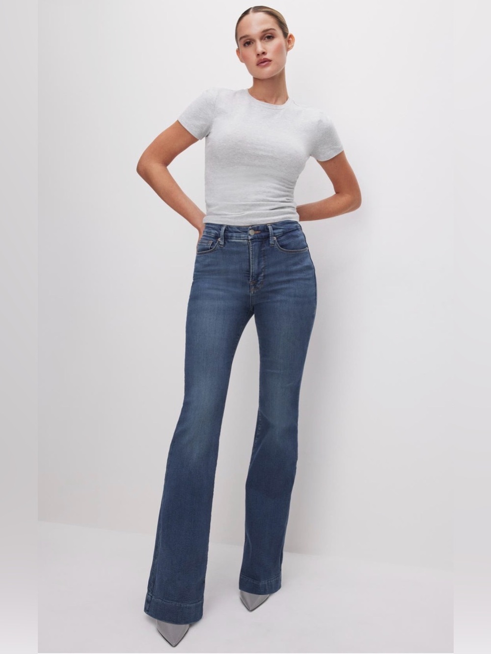 Good American High-Rise Flare Jeans